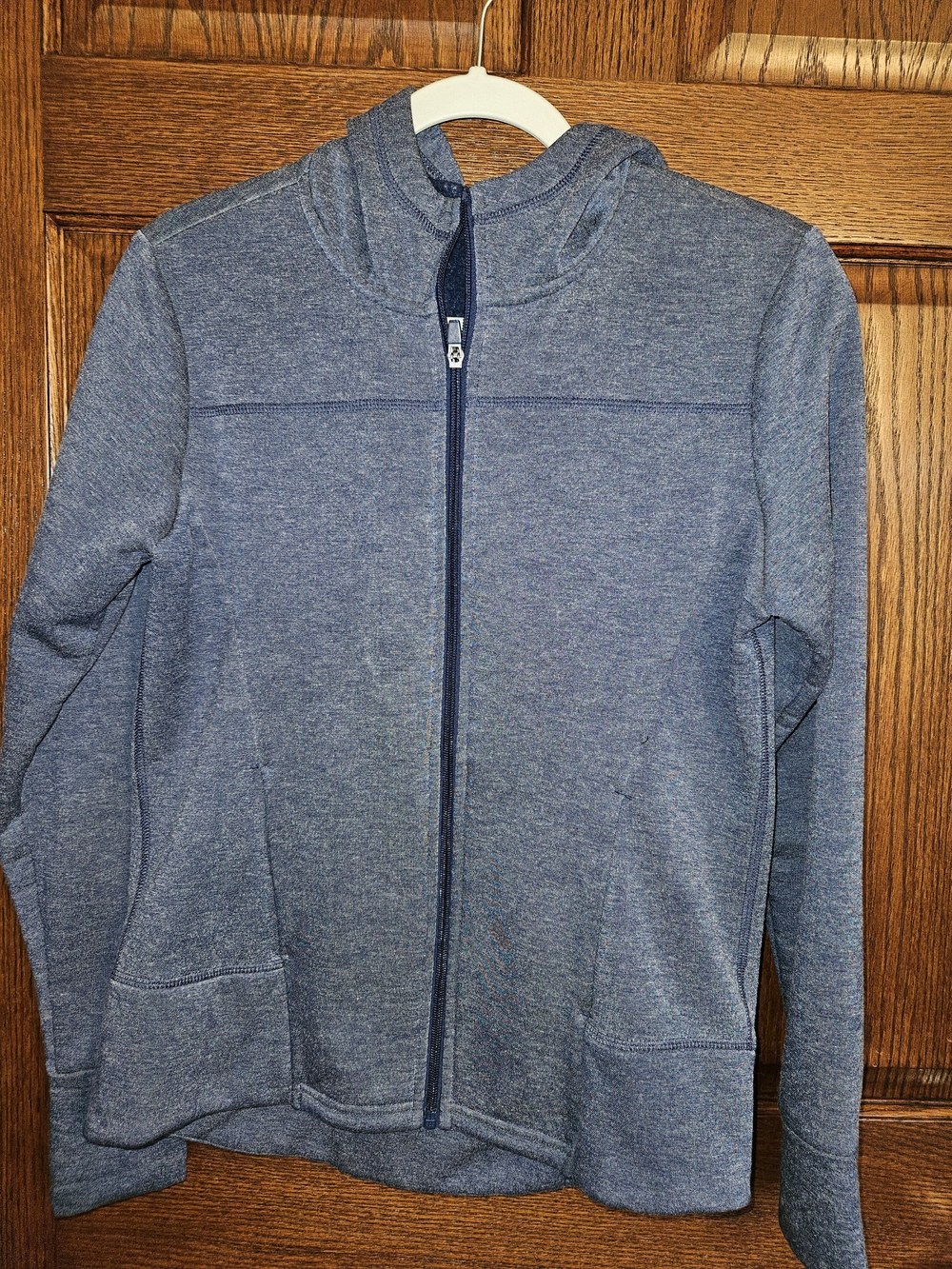 Heather Navy Zip-Up Hoodie Jacket, Small